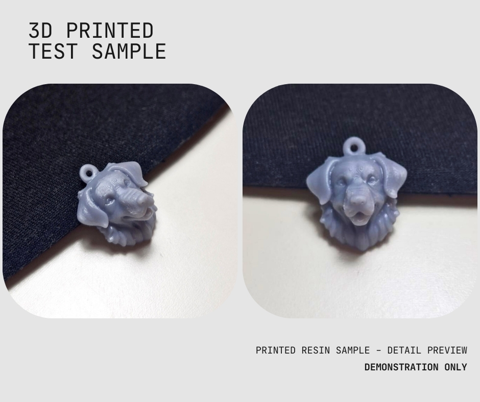 Golden Retriever Dog Head Pendant - 3D Printable Model