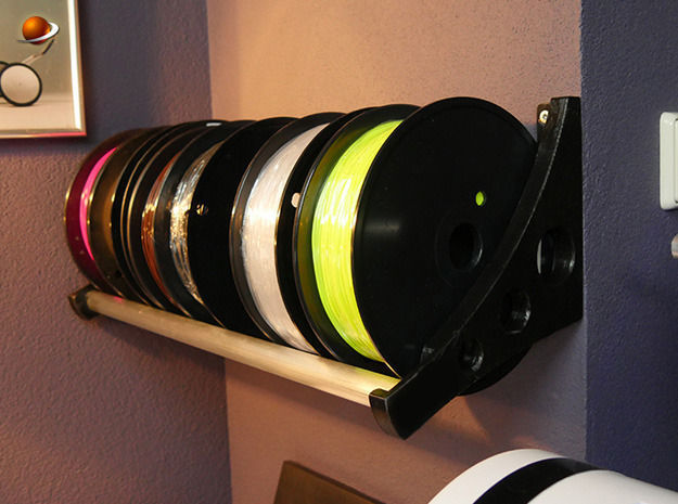Wall mount spool holder for filament