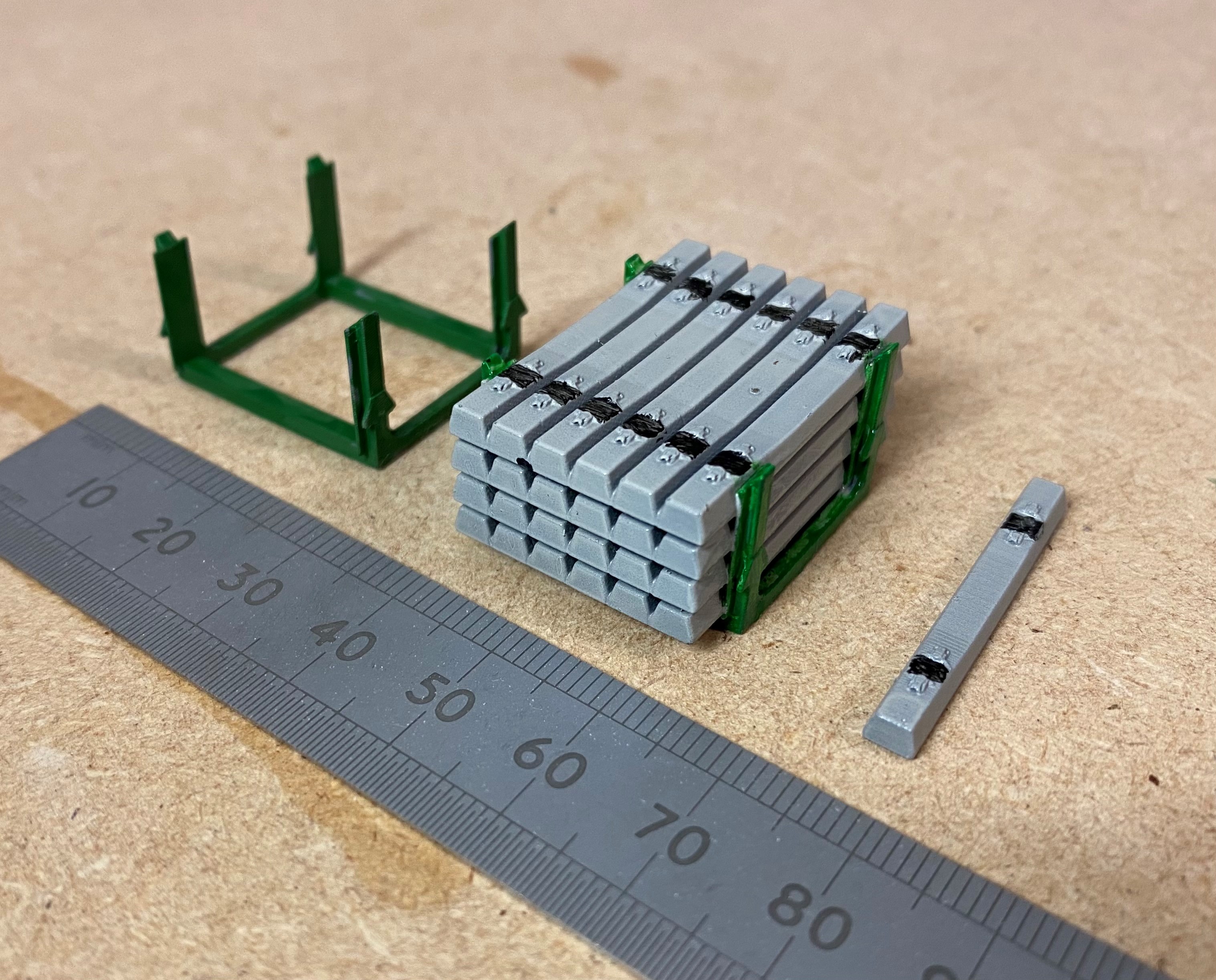 Model Railway Concrete Sleepers in Transportation Frame