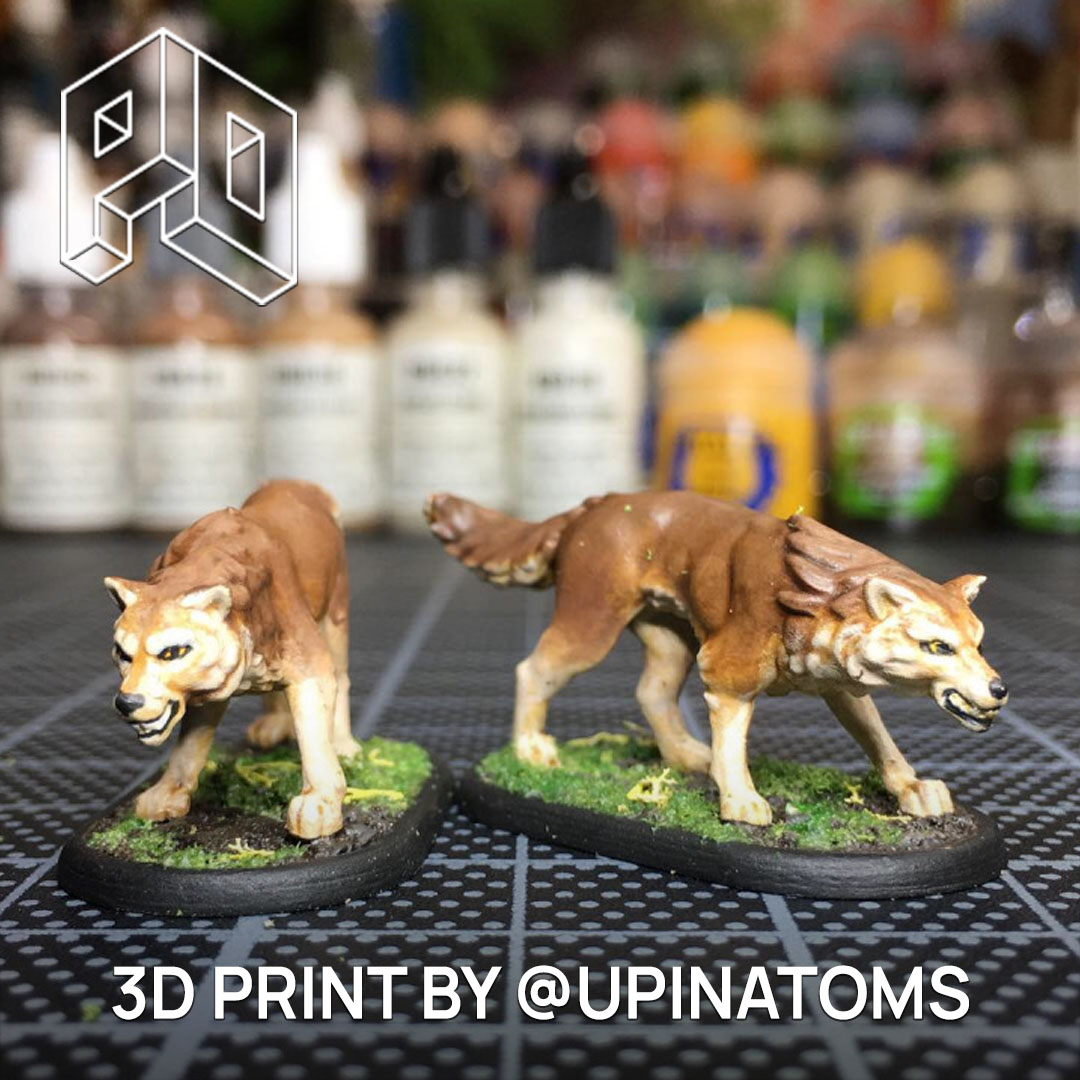 Wolf Pack - 3 Models - 3D Printable Miniatures