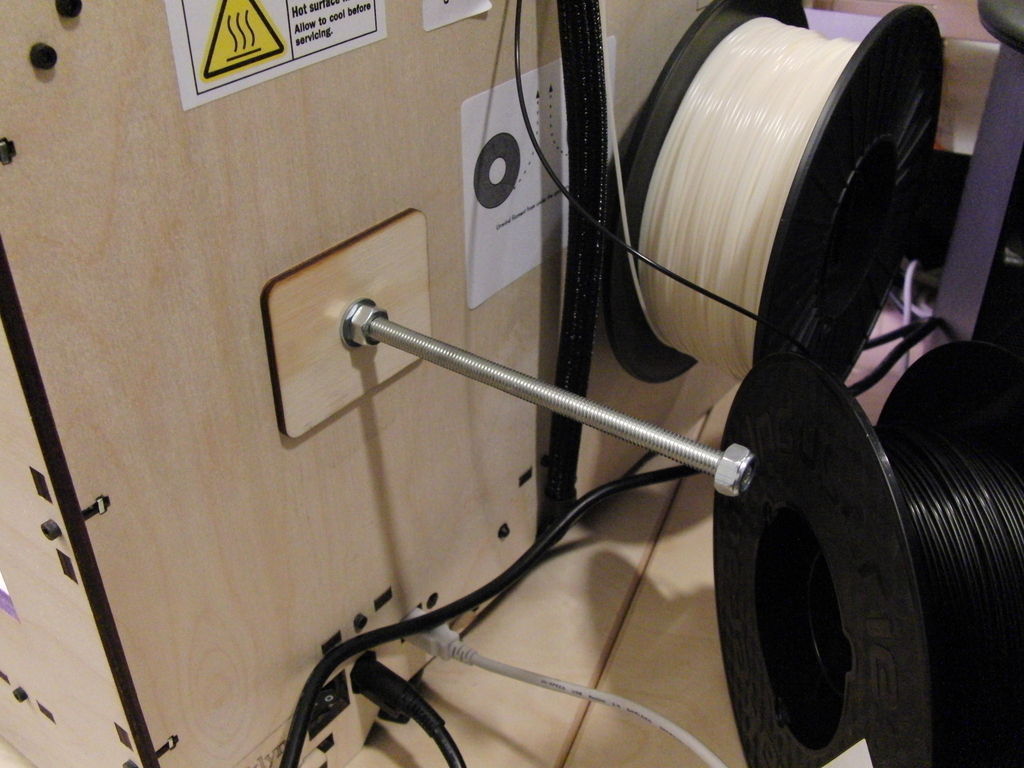 Generic lasercut spool holder for MakerBot Replicator