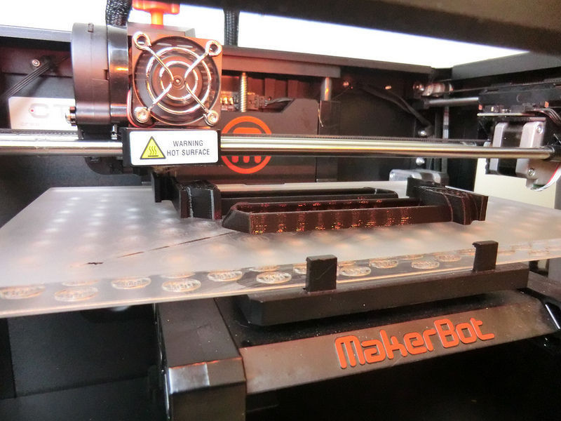 Split filament spool holder for Replicator 3D printer