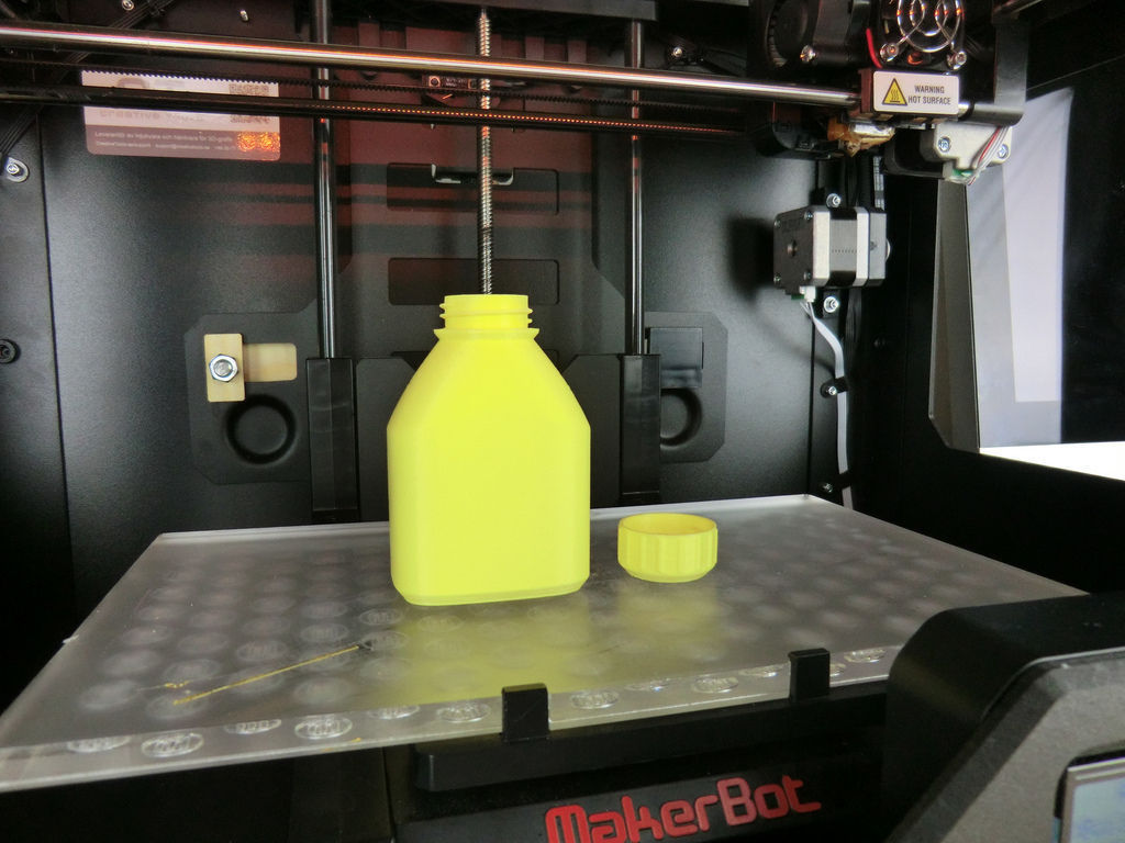 3D printable bottle and screw cap