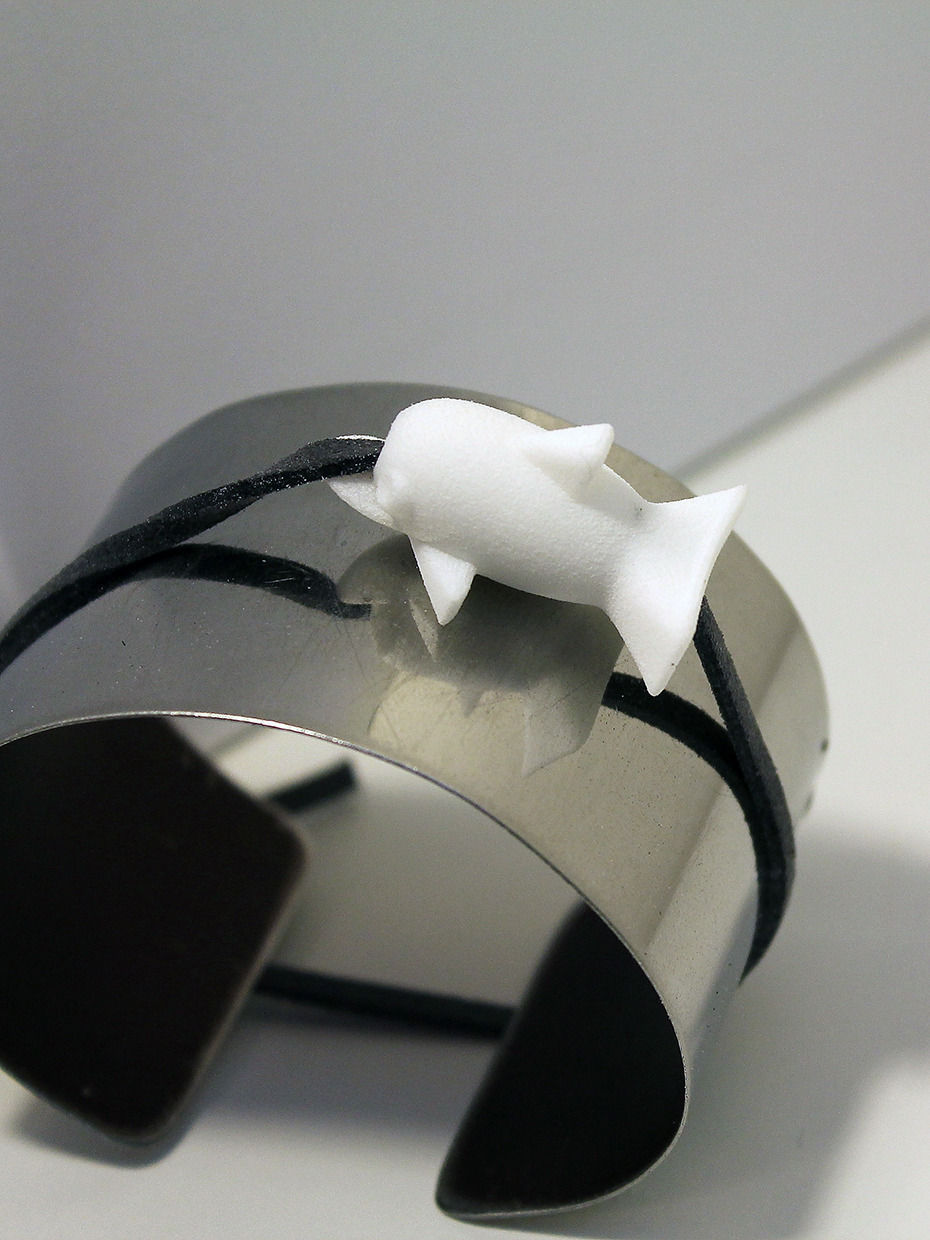 Dolphy cuff bracelet with fish