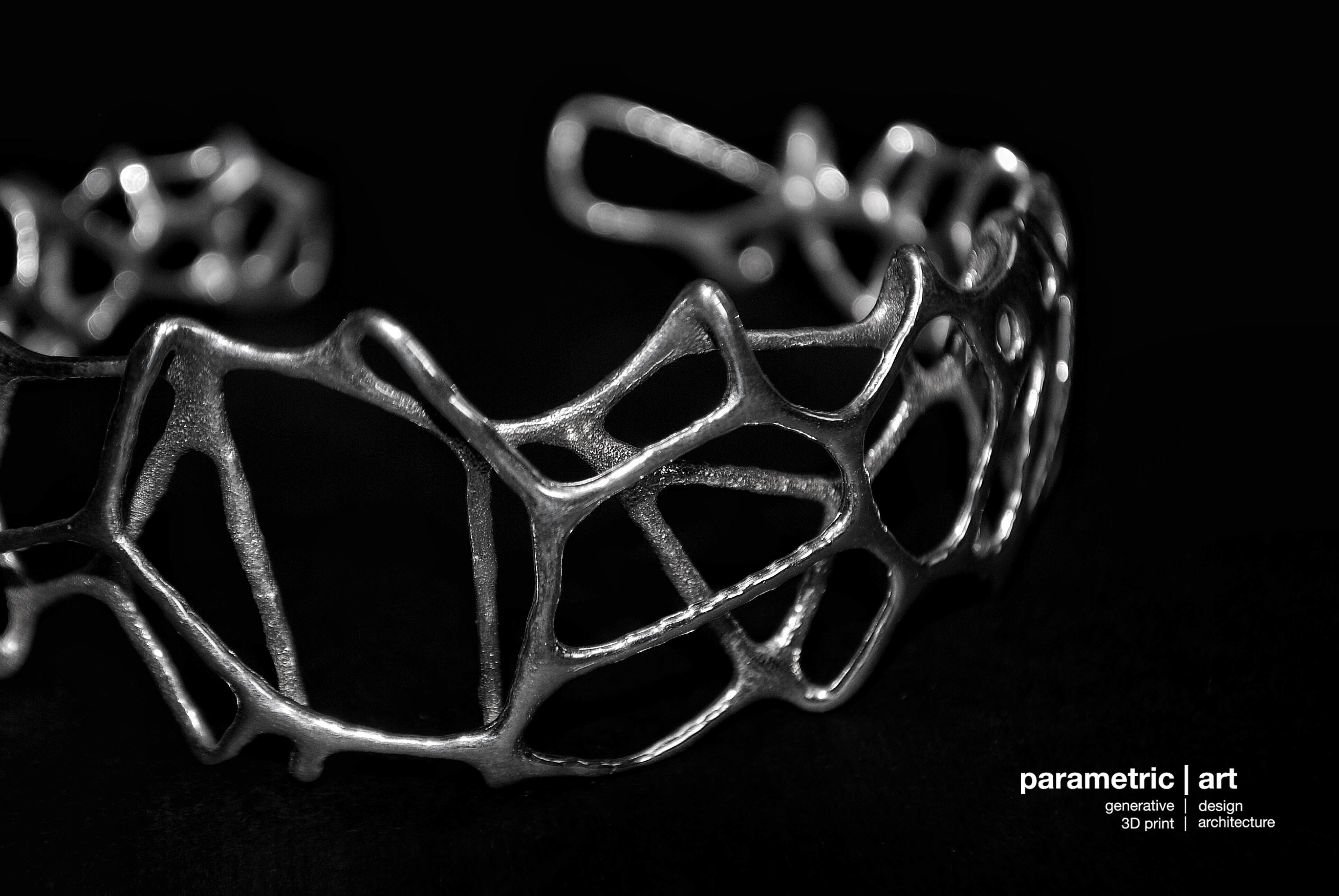 Voronoi Doubleshell Generative Cuff 3D printed Bracelet