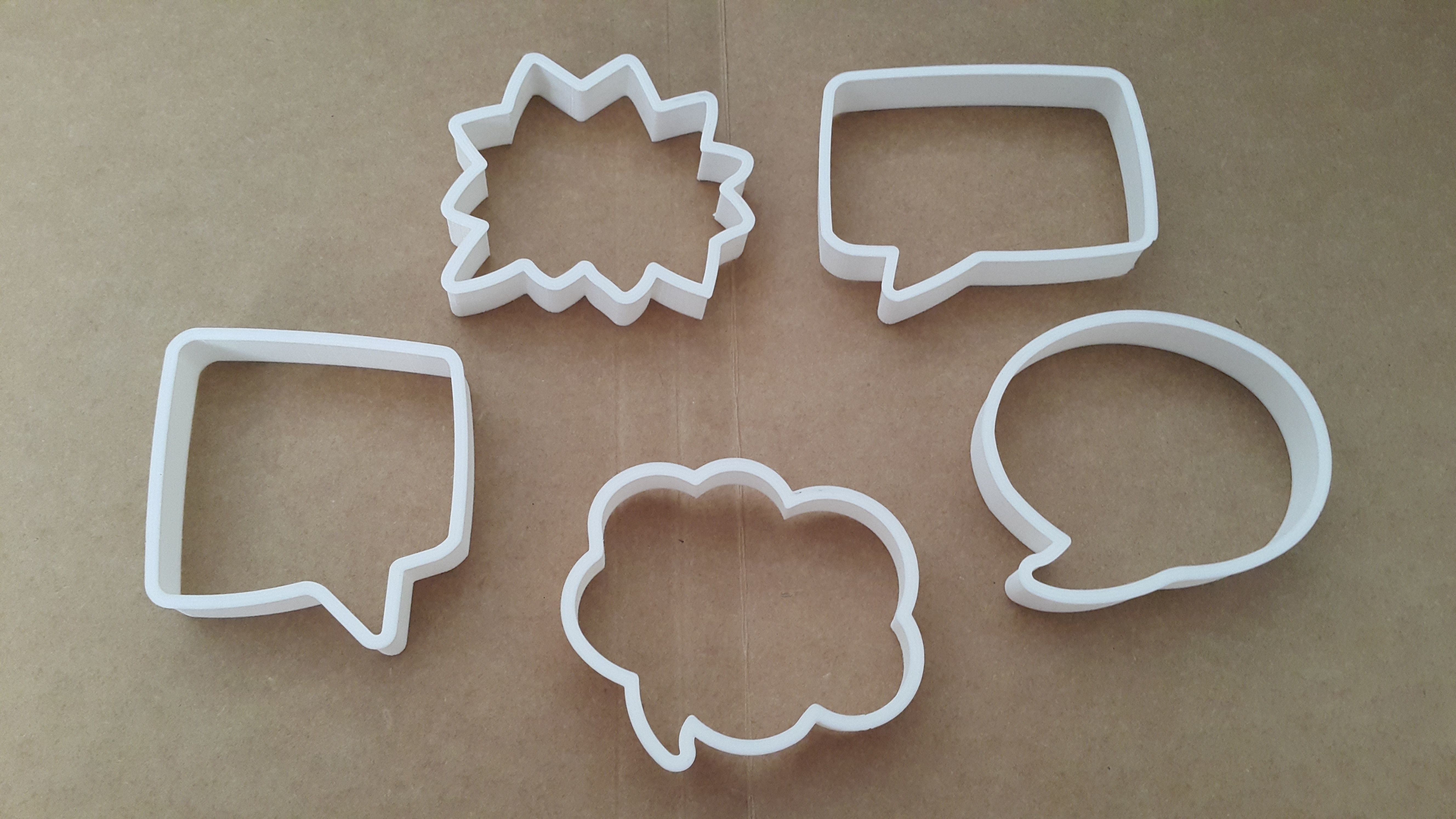 5pc Call out bubble set cookie cutter