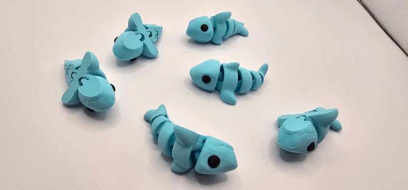 Flexi Shark Keychain  articulated  print in place 3D print model