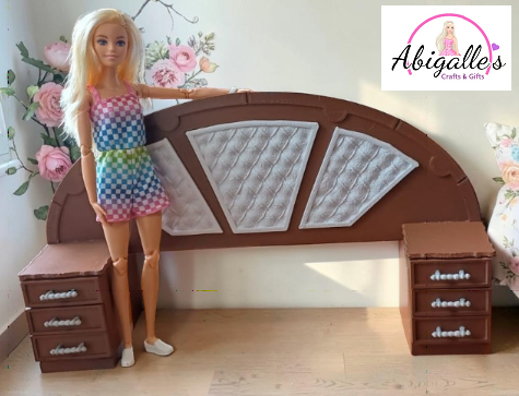 Dollhouse Headboard with bedside tables 