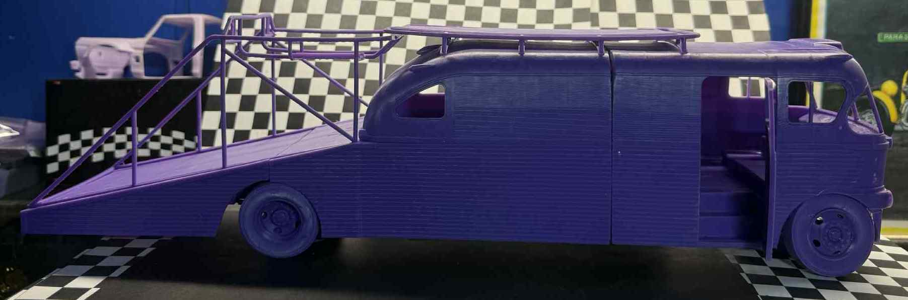 Vintage Transporter truck for Race car Version 8 Scale 1 to 25